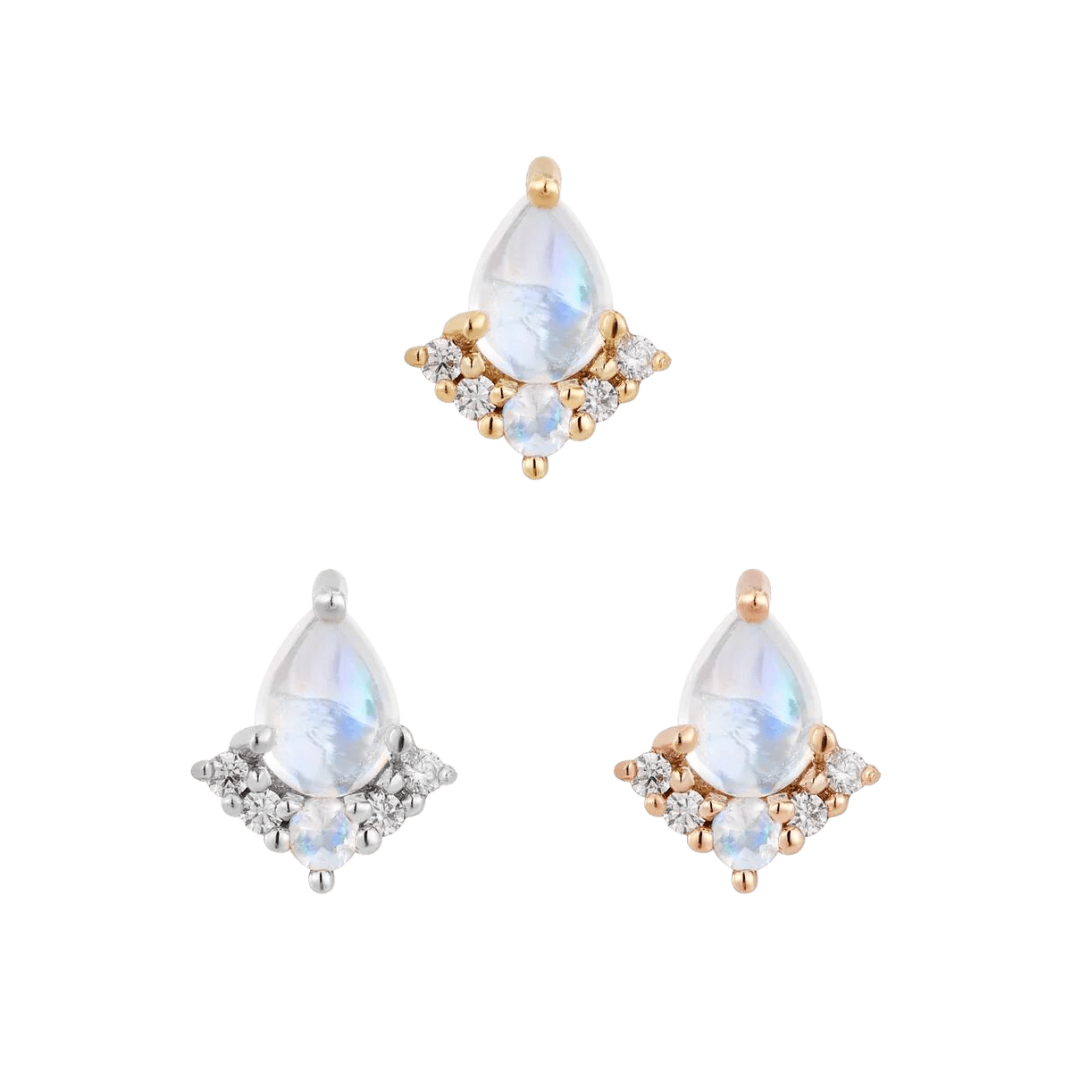 Love Language Threadless End – 14K Gold Rainbow Moonstone