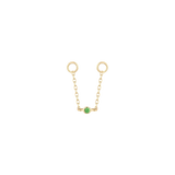 ROUND CENTER - TSAVORITE - GOLD CHAIN piercing-zone.com