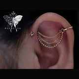 Quinn Chains – 14K Gold Triple Chain Threadless End