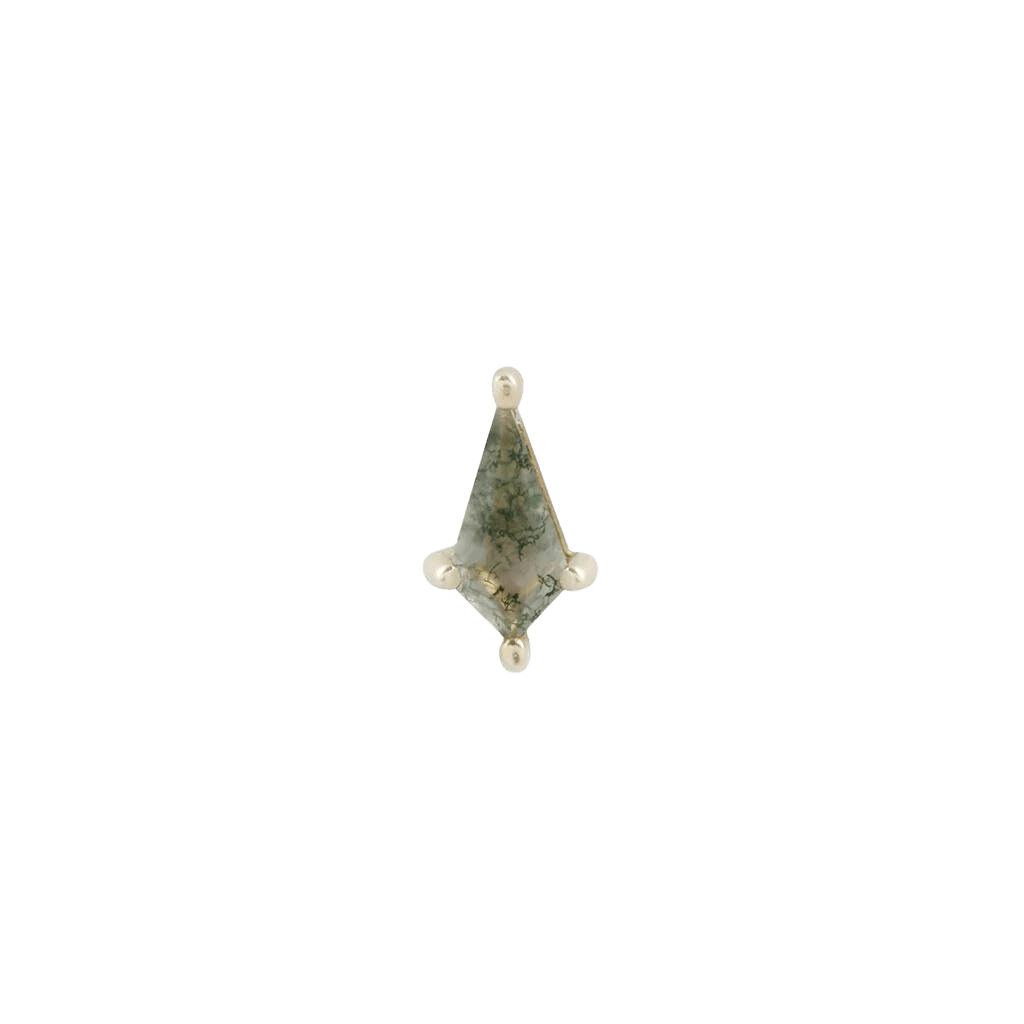 MINI SOHO - KITE CUT MOSS AGATE - THREADLESS END piercing-zone.com