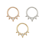 SIMONE - CZ - SOLID 14KT GOLD CLICKER piercing-zone.com
