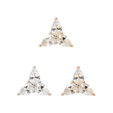 3 LITTLE PEARS - CZ - THREADLESS END piercing-zone.com