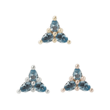 3 LITTLE PEARS - LONDON BLUE TOPAZ - THREADLESS END piercing-zone.com