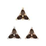 3 LITTLE PEARS - SMOKEY QUARTZ - THREADLESS END piercing-zone.com