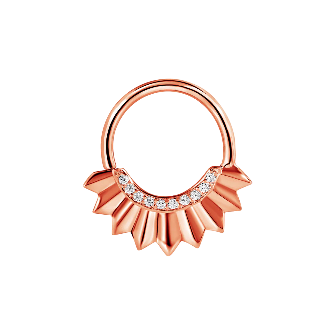 Apollo Seamless Ring – 14K Gold Ten-Gem Micro Pavé Design