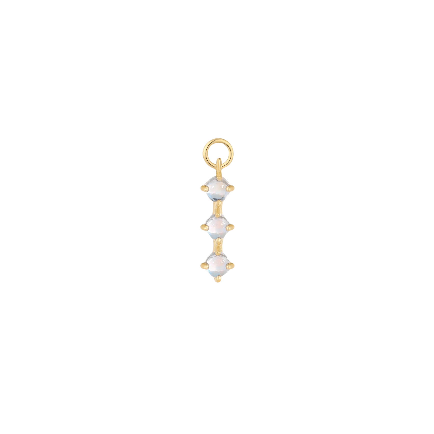 XOXO Charm – 14K Gold Rainbow Moonstone