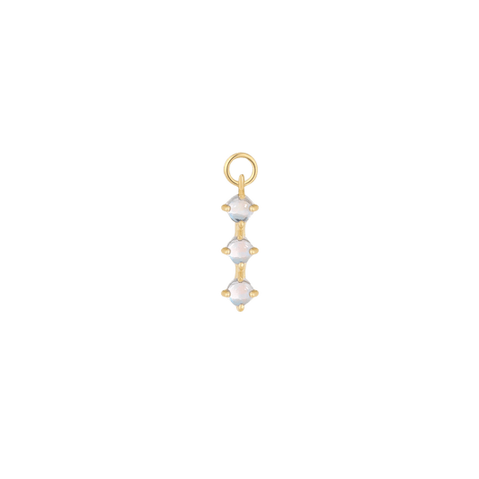 XOXO Charm – 14K Gold Rainbow Moonstone