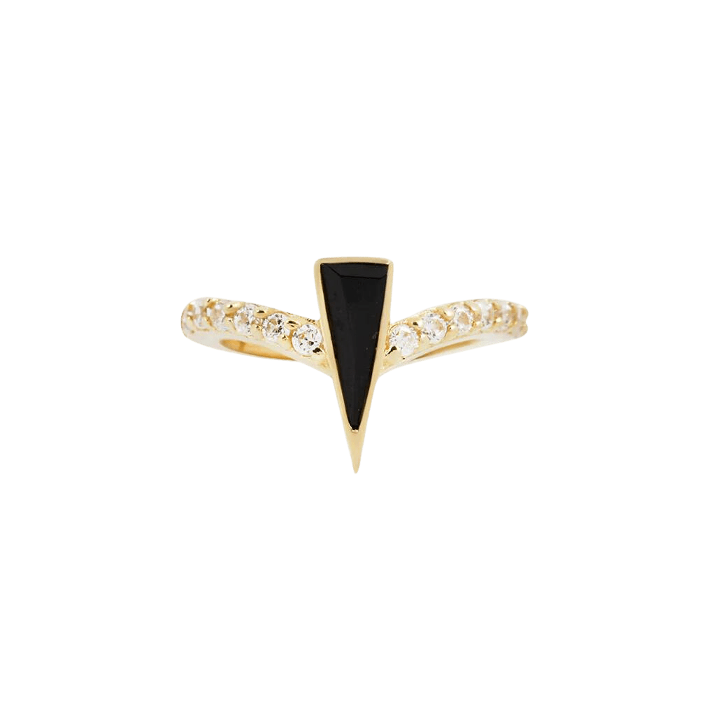 MIKAH - BLACK SPINEL + CZ - SOLID 14KT GOLD CLICKER piercing-zone.com