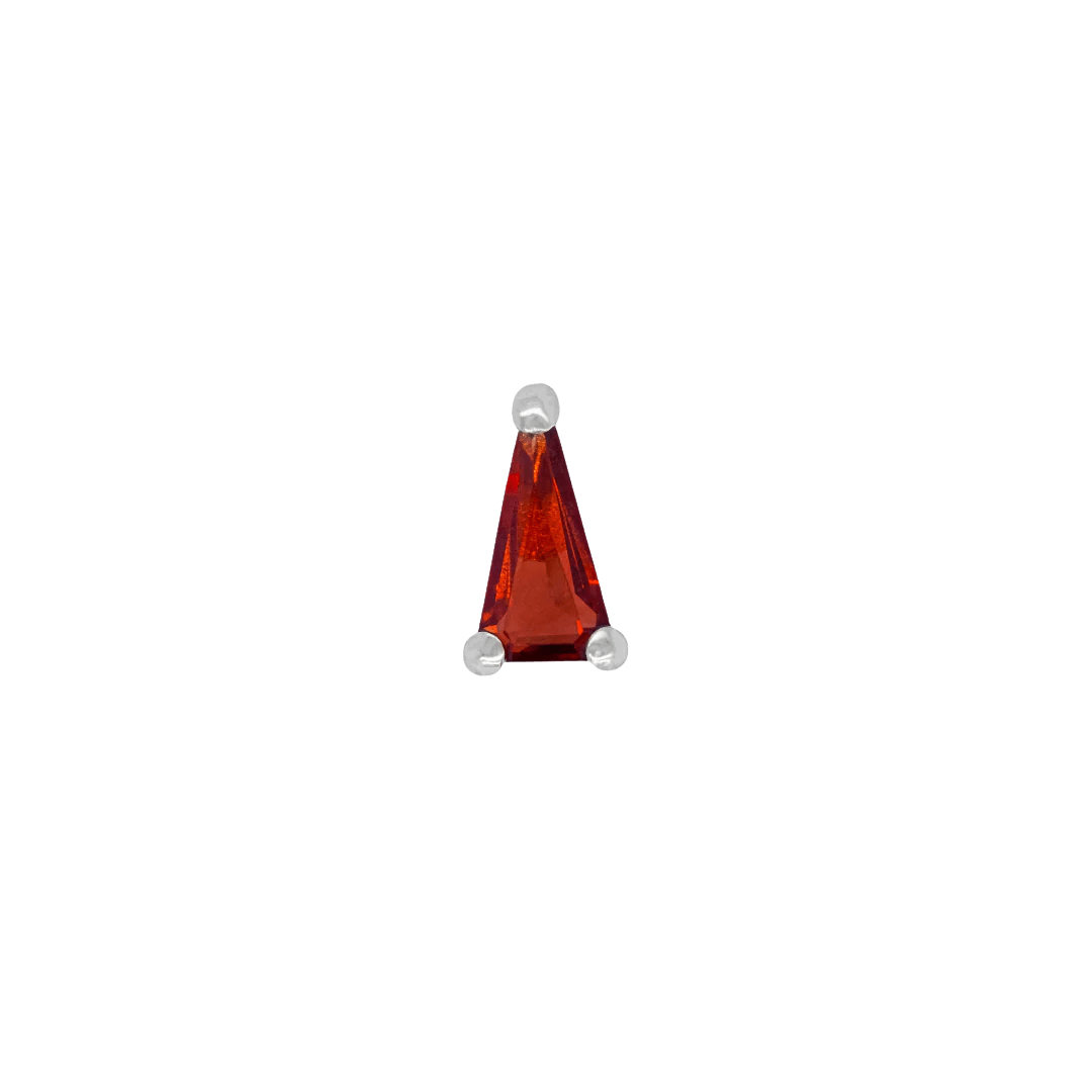 Seek Garnet Threadless End – 14K Gold & Triangle-Cut Gemstone