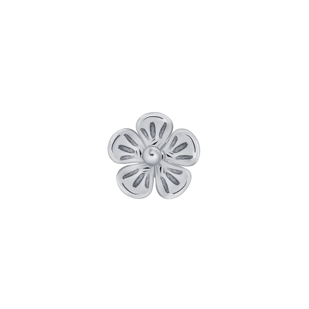 3D Flower – 14K Gold Threadless & Threaded End - piercing - zone.com