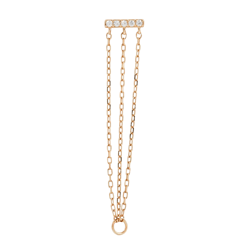 AURALIE - CZ - GOLD THREADLESS END piercing-zone.com