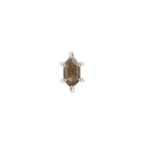 OH HELL YES! - HEX CUT SMOKEY QUARTZ - THREADLESS END piercing-zone.com