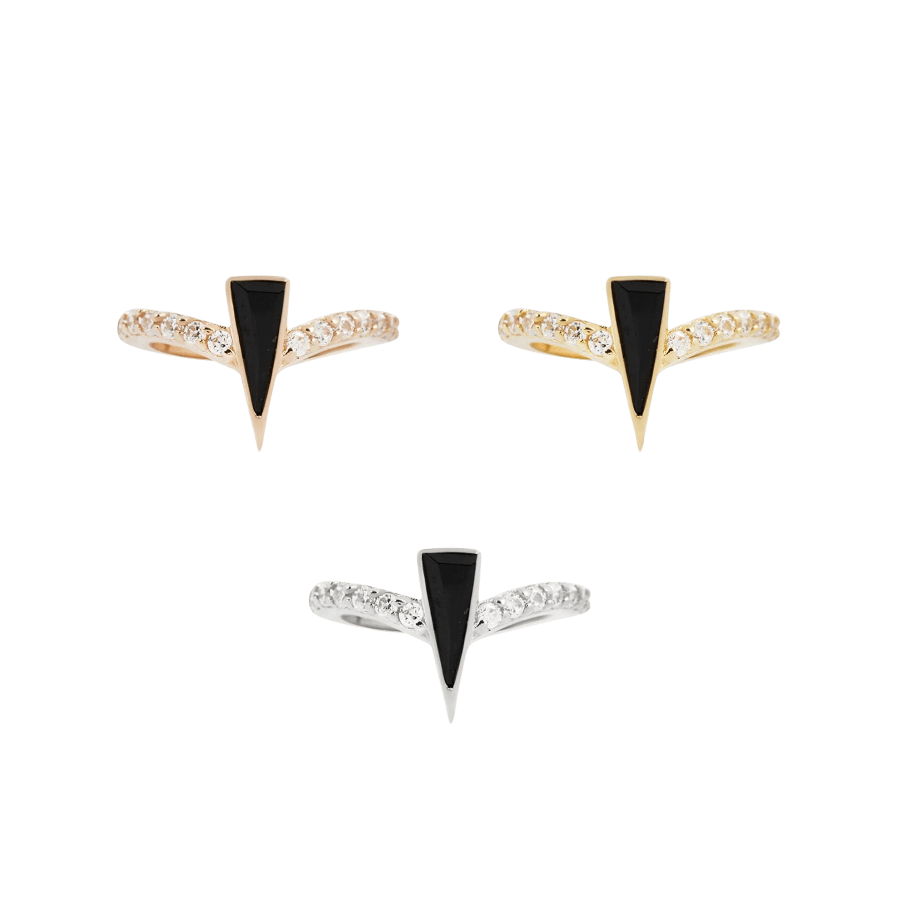 MIKAH - BLACK SPINEL + CZ - SOLID 14KT GOLD CLICKER piercing-zone.com