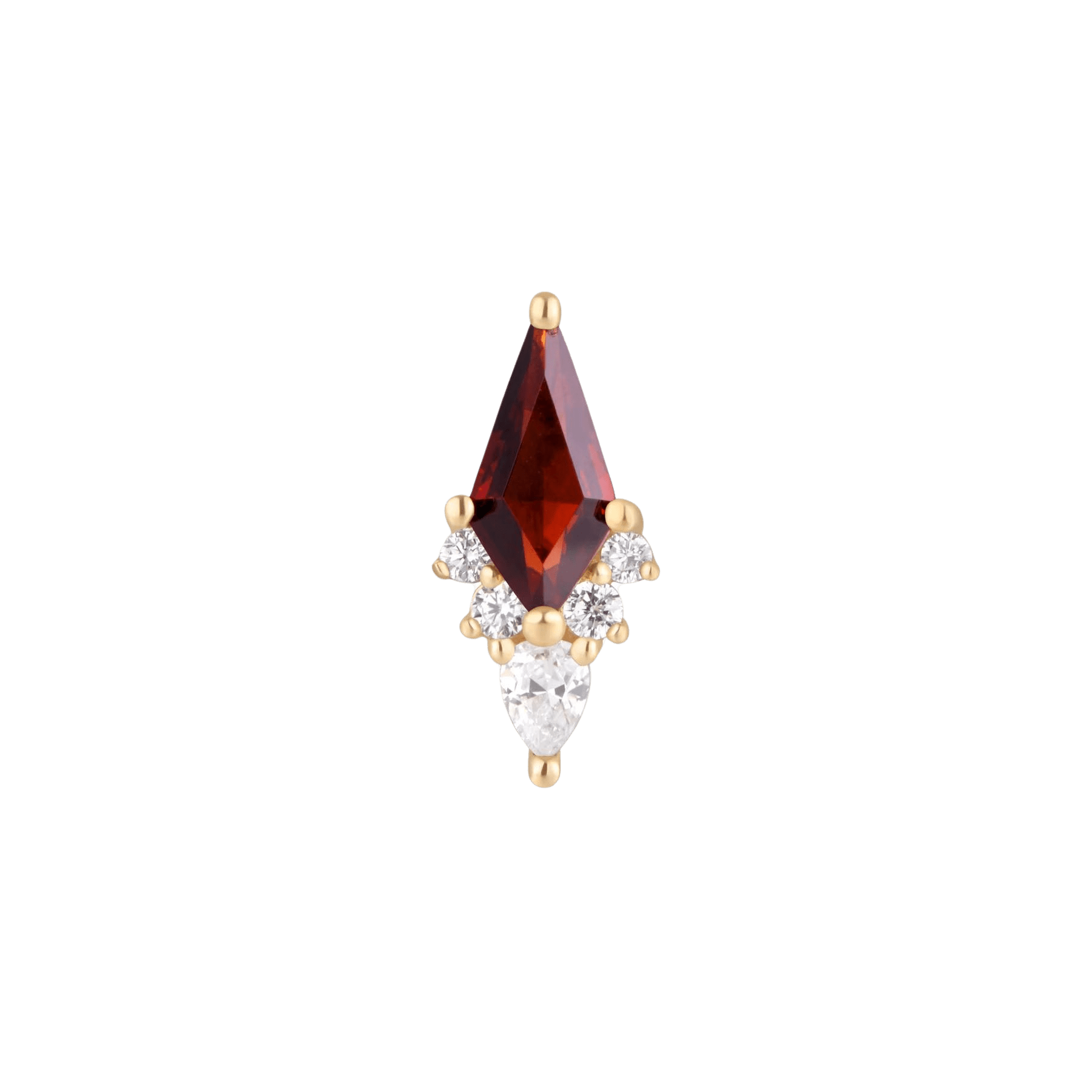 Afterglow Threadless End – 14K Gold Garnet & CZ
