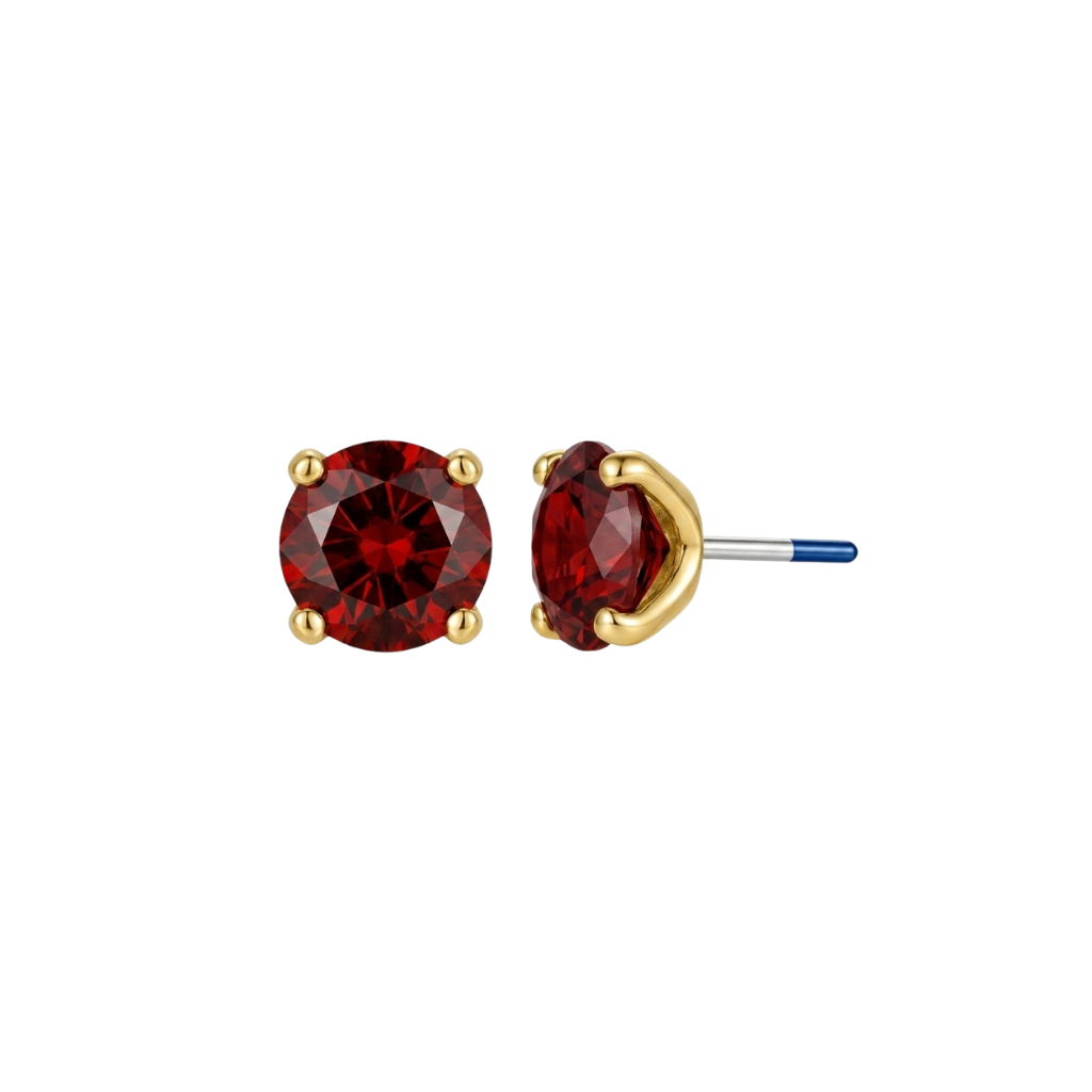 4-Prong Gem - 18K Gold Genuine Gem Threadless/Threaded End - piercing - zone.com