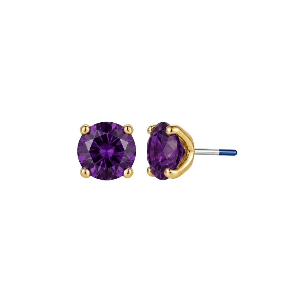 4-Prong Gem - 18K Gold Genuine Gem Threadless/Threaded End - piercing - zone.com
