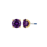 4-Prong Gem - 18K Gold Genuine Gem Threadless/Threaded End - piercing - zone.com