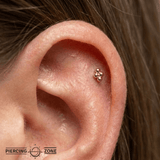 4 Bead Cluster – Minimalist Gold Beads – 14K Gold Threadless End - piercing - zone.com