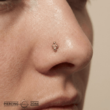 4 Bead Cluster – Minimalist Gold Beads – 14K Gold Threadless End - piercing - zone.com