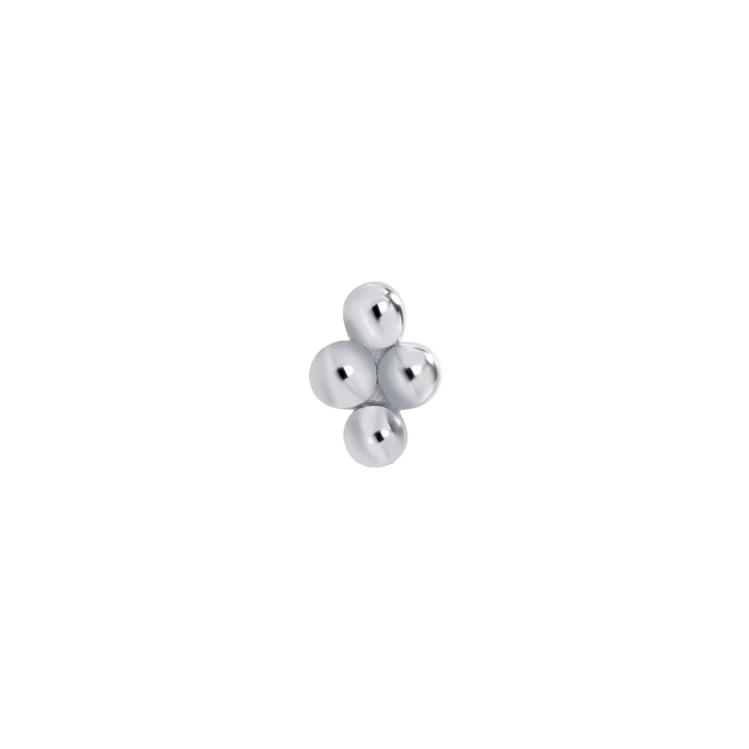 4 Bead Stud – 14K Gold Threadless & Threaded End - piercing - zone.com