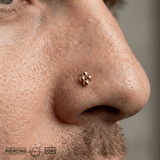 4 Bead Stud – 14K Gold Threadless/Threaded End - piercing - zone.com