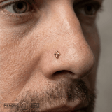 4 Bead Stud – 14K Gold Threadless/Threaded End - piercing - zone.com