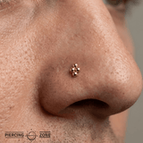 4 Bead Stud – 14K Gold Threadless/Threaded End - piercing - zone.com