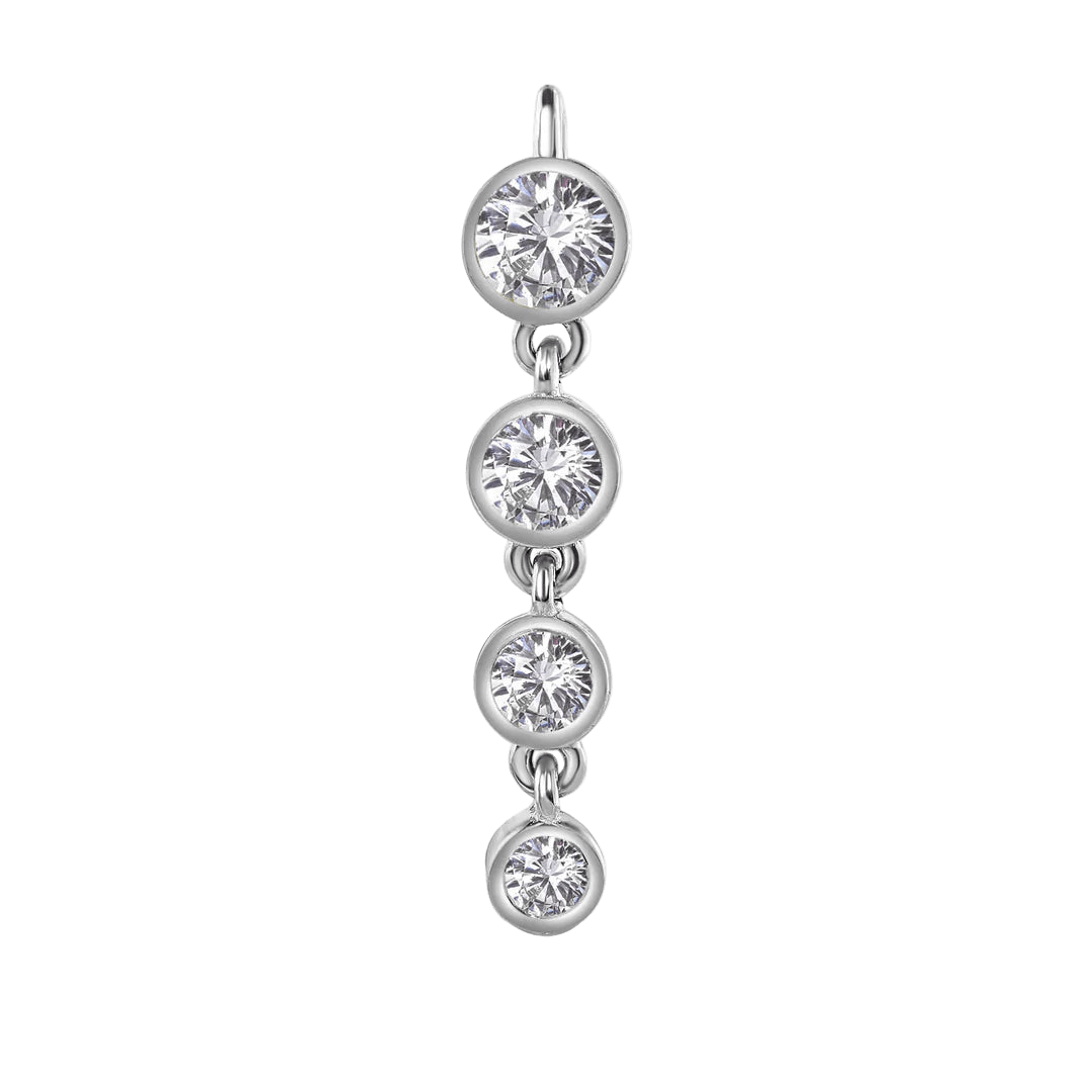 4 Bezel – 14K & 18K Gold Gemstone Charm - piercing - zone.com