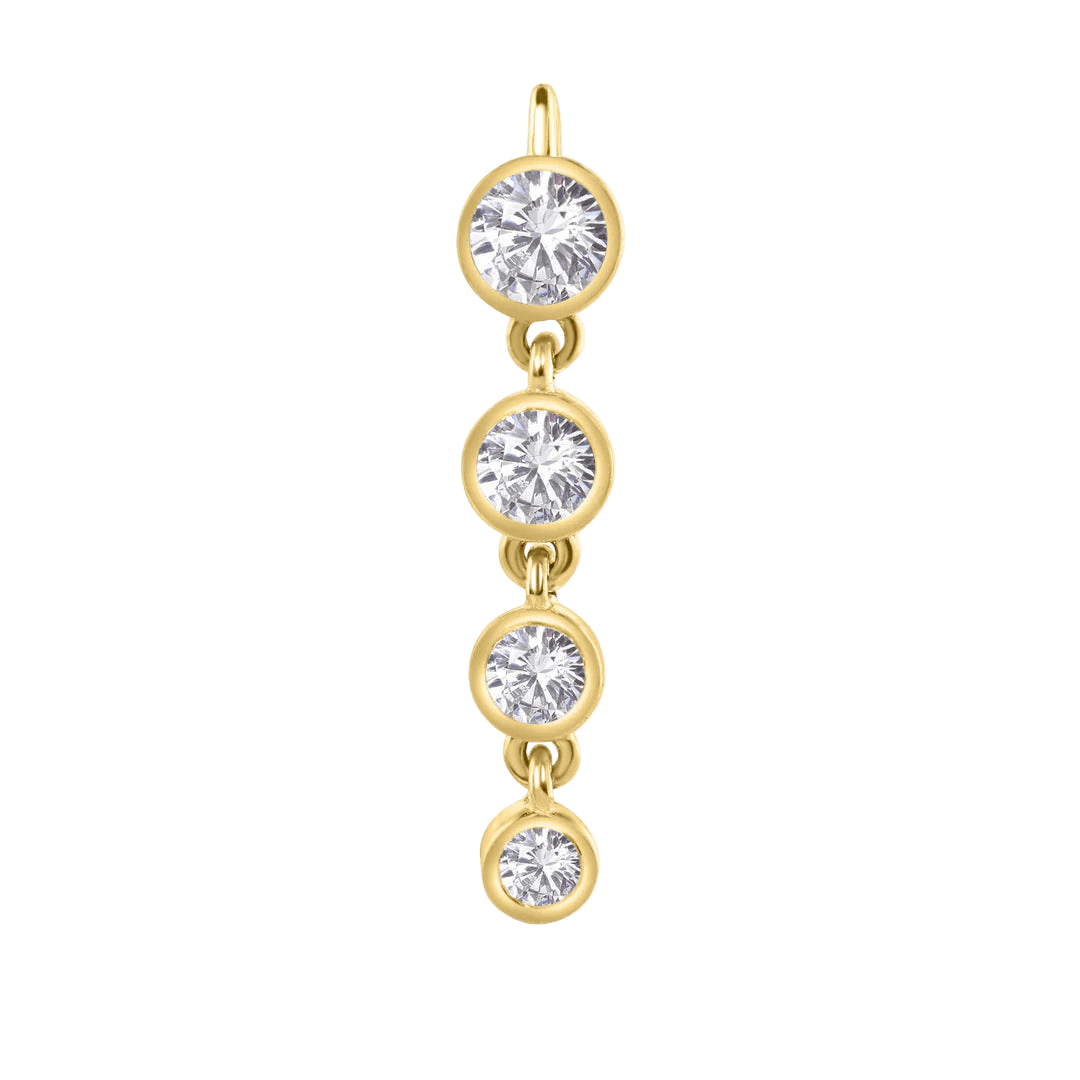 4 Bezel – 14K & 18K Gold Gemstone Charm - piercing - zone.com