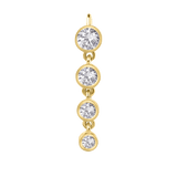 4 Bezel – 14K & 18K Gold Gemstone Charm - piercing - zone.com
