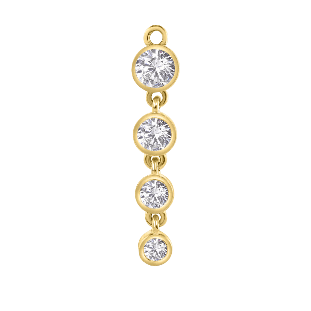 4 Bezel – 14K & 18K Gold Gemstone Charm - piercing - zone.com