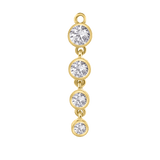 4 Bezel – 14K & 18K Gold Gemstone Charm - piercing - zone.com