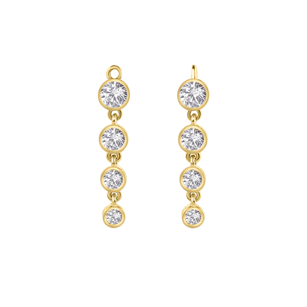 4 Bezel – 14K & 18K Gold Gemstone Charm - piercing - zone.com