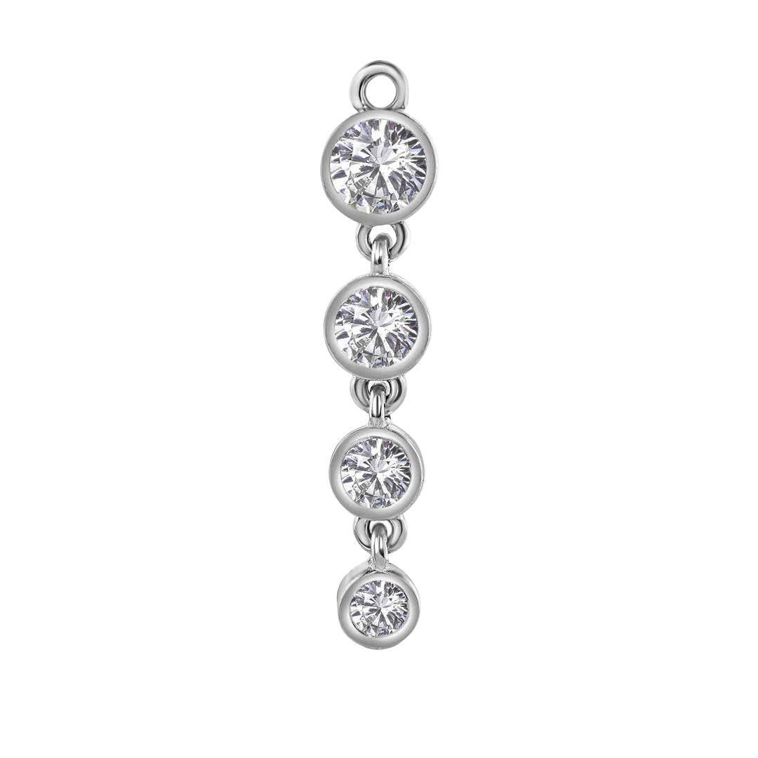 4 Bezel – 14K & 18K Gold Gemstone Charm - piercing - zone.com