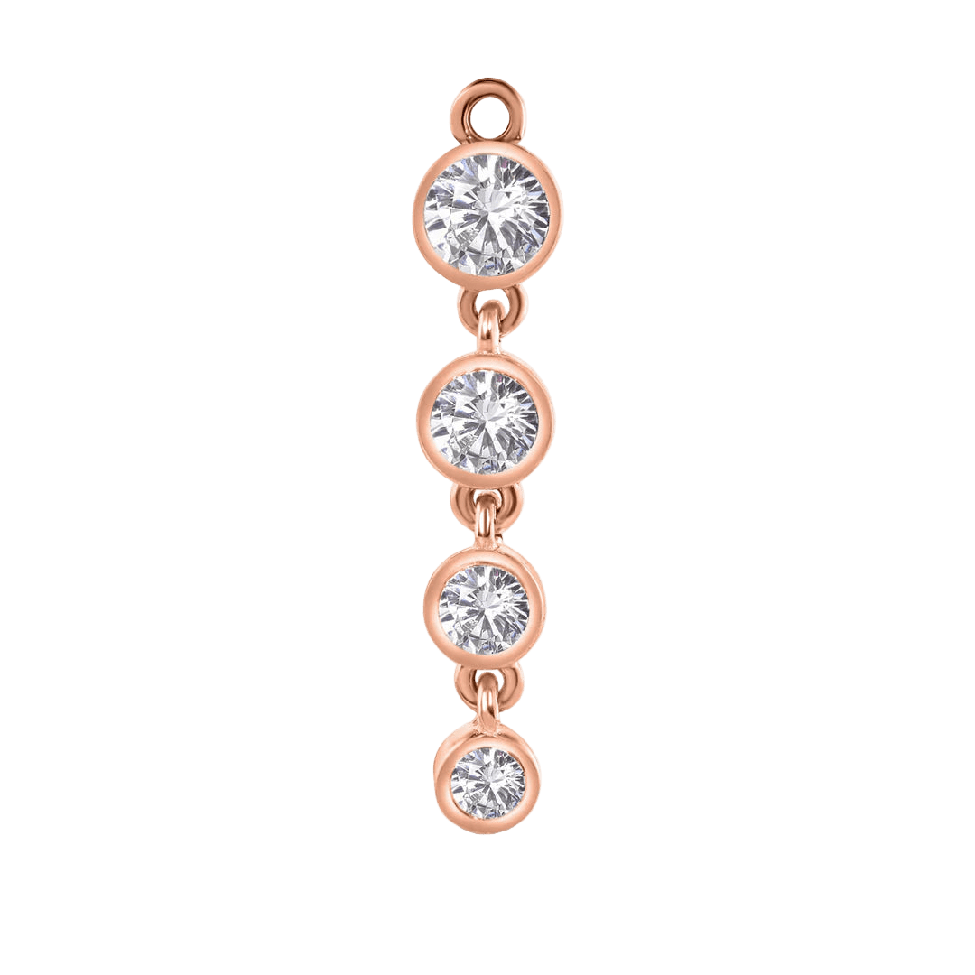 4 Bezel – 14K & 18K Gold Gemstone Charm - piercing - zone.com