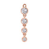 4 Bezel – 14K & 18K Gold Gemstone Charm - piercing - zone.com