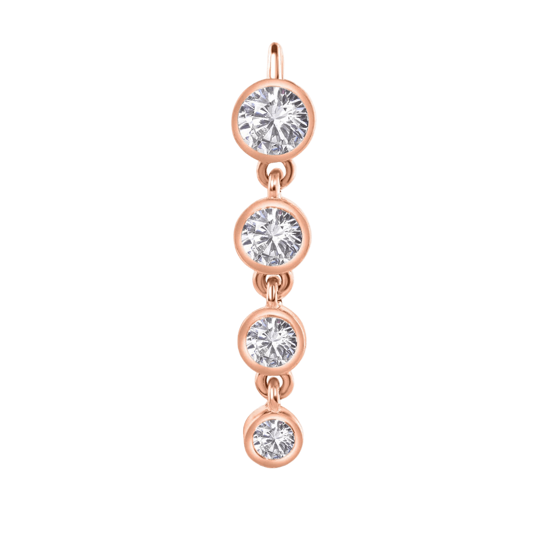 4 Bezel – 14K & 18K Gold Gemstone Charm - piercing - zone.com