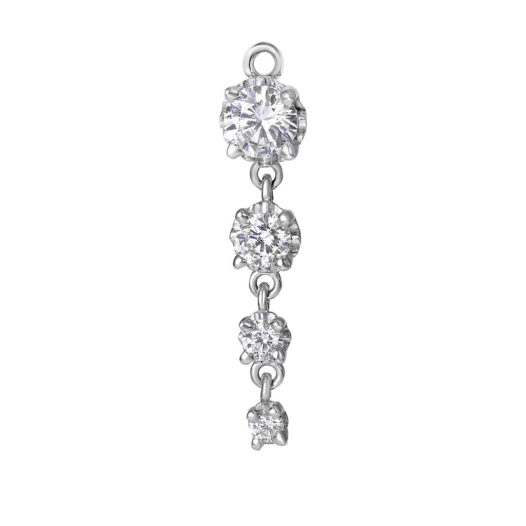 4 Prong – 14K & 18K Gold Gemstone Charm - piercing - zone.com