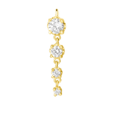 4 Prong – 14K & 18K Gold Gemstone Charm - piercing - zone.com