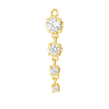 4 Prong – 14K & 18K Gold Gemstone Charm - piercing - zone.com