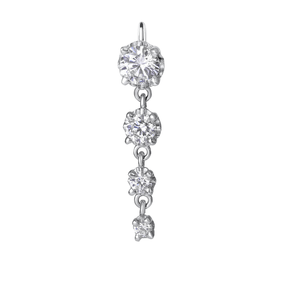 4 Prong – 14K & 18K Gold Gemstone Charm - piercing - zone.com
