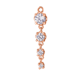 4 Prong – 14K & 18K Gold Gemstone Charm - piercing - zone.com
