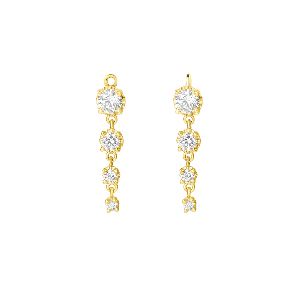 4 Prong – 14K & 18K Gold Gemstone Charm - piercing - zone.com