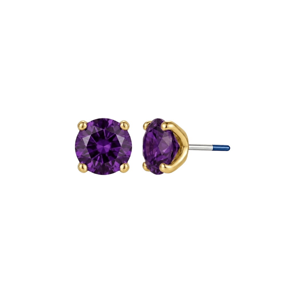 4-Prong - 18K Gold Genuine Gem Threadless/Threaded End - piercing-zone.com