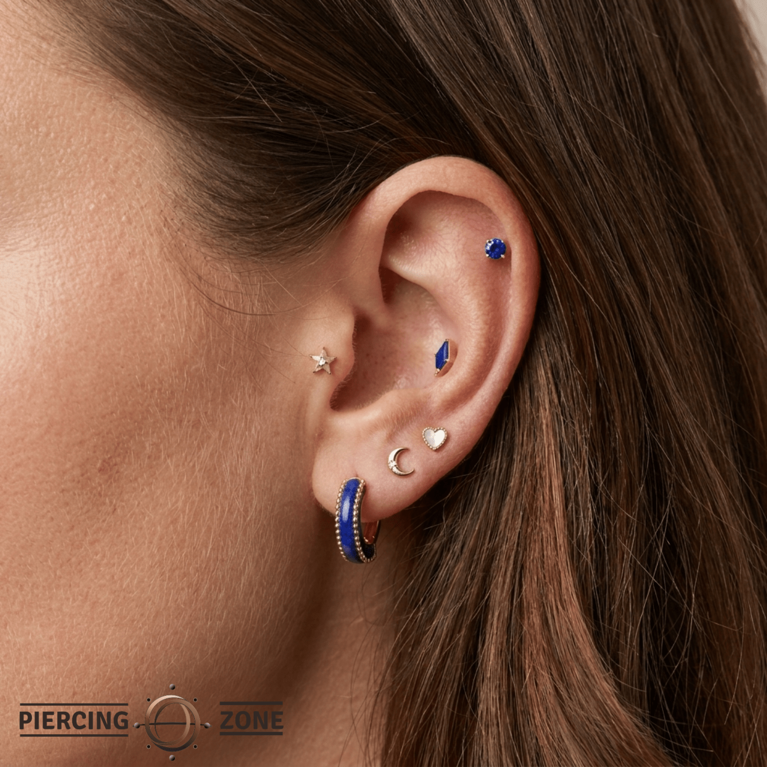 4-Prong - 18K Gold Genuine Gem Threadless/Threaded End - piercing-zone.com
