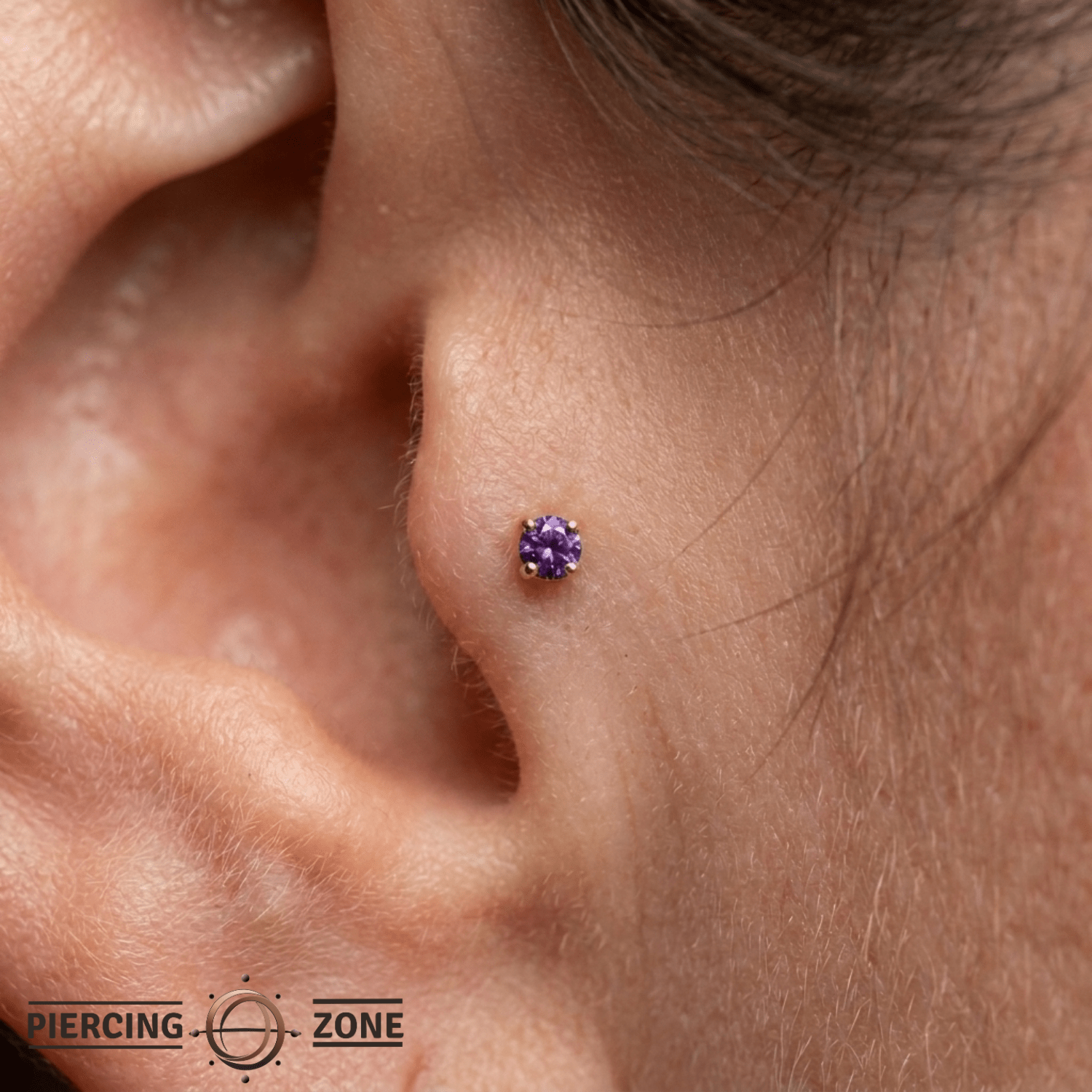 4-Prong - 18K Gold Genuine Gem Threadless/Threaded End - piercing-zone.com