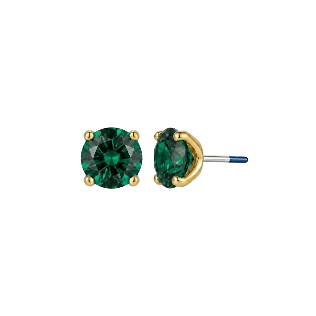 4-Prong - 18K Gold Genuine Gem Threadless/Threaded End - piercing-zone.com