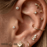 4 Prong Gem - 18K Lab Diamond Threadless/Threaded End - piercing - zone.com