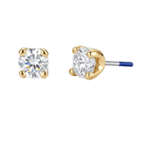 4 Prong Gem - 18K Lab Diamond Threadless/Threaded End - piercing - zone.com