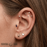 4 Prong Gem - 18K Lab Diamond Threadless/Threaded End - piercing - zone.com